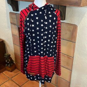 Simply Southern Stars and Stripes Double Hoodie, size L